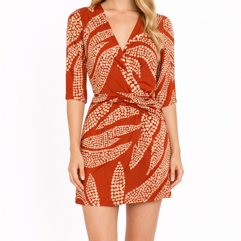 Johanna Ortiz Spice Market Hunter Orange Mini Dress, Size 4